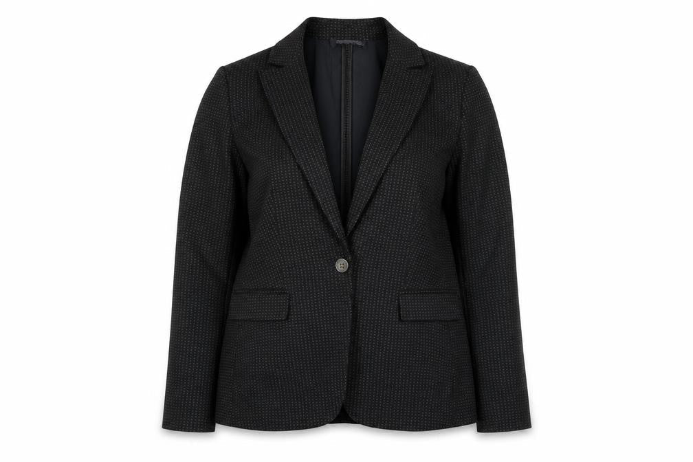 M&S Collection Womens Black Spotted  Jacket Blazer Size 14