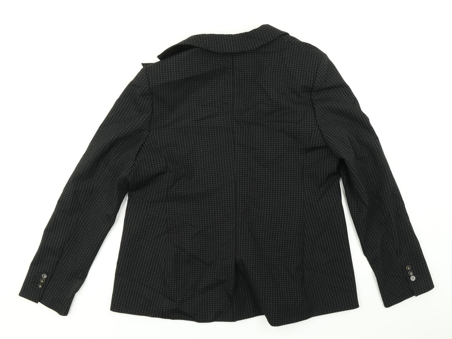 M&S Collection Womens Black Spotted  Jacket Blazer Size 14