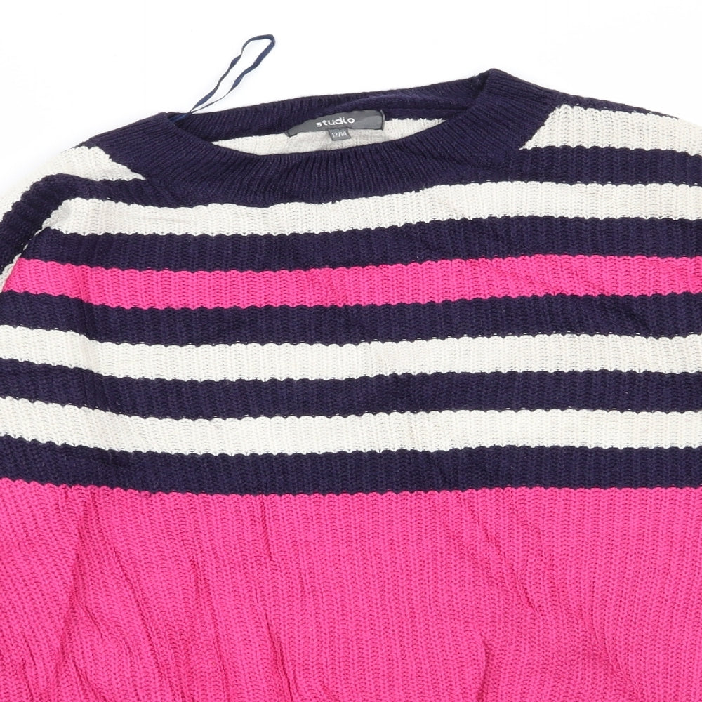 Studio Womens Multicoloured Striped  Pullover Jumper Size 12  - size 12-14