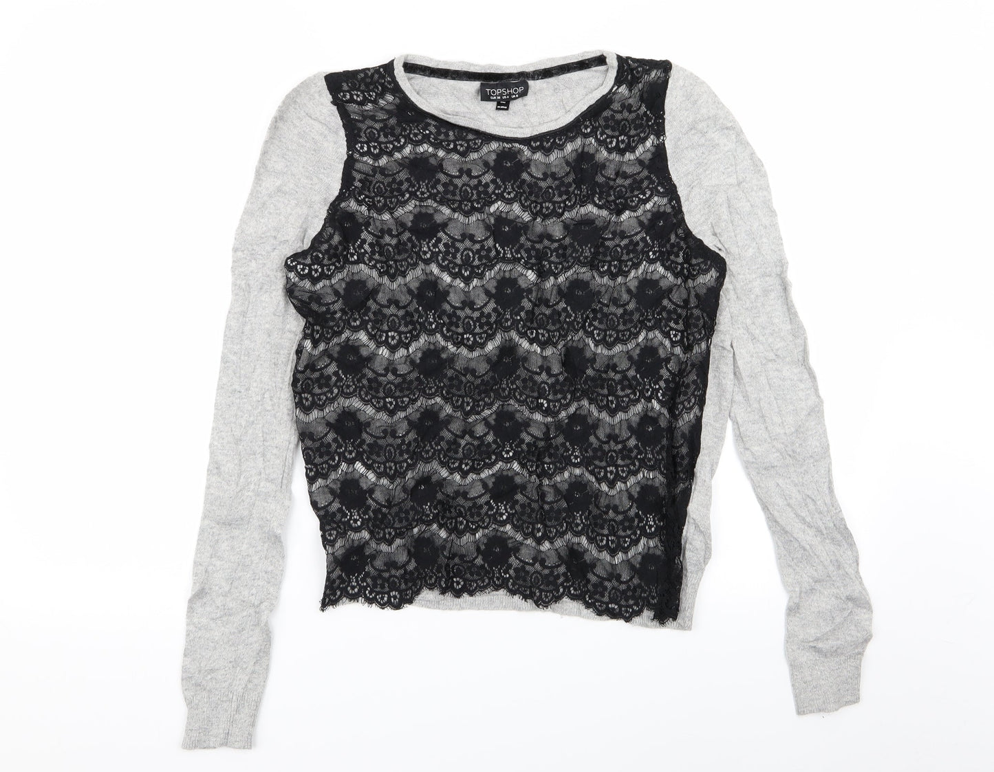Topshop Womens Multicoloured Floral  Pullover Jumper Size 8