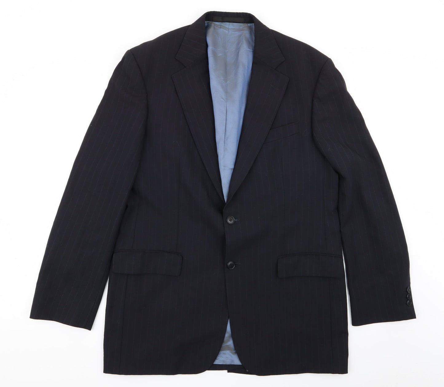 M&S Mens Blue Striped  Jacket Blazer Size 40