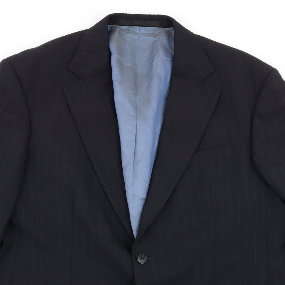 M&S Mens Blue Striped  Jacket Blazer Size 40
