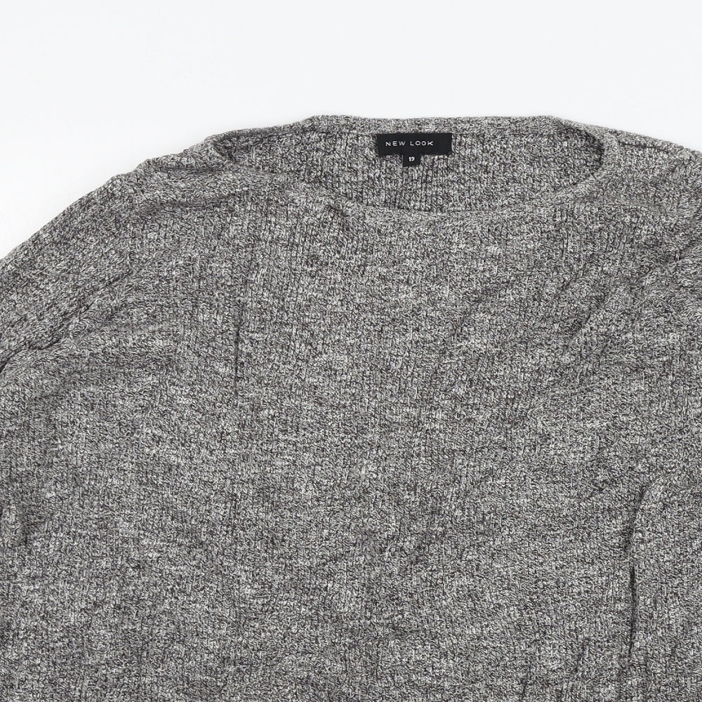 New Look Womens Grey   Henley Jumper Size 12