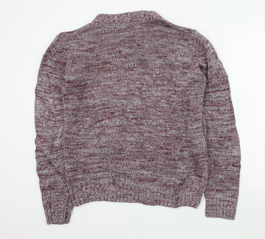 solid Mens Purple   Pullover Jumper Size L