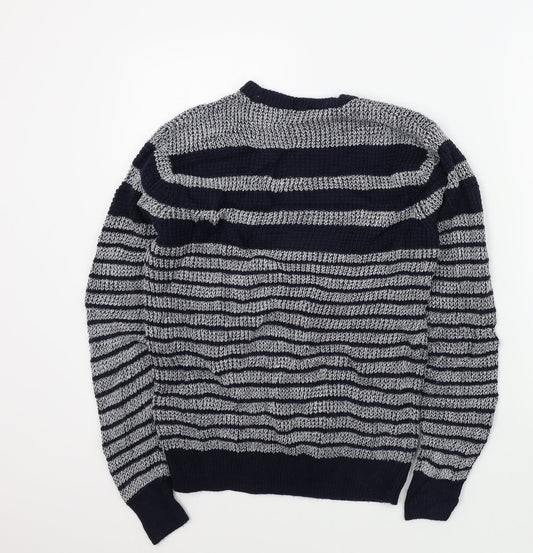 Primark Mens Blue Striped  Pullover Jumper Size S
