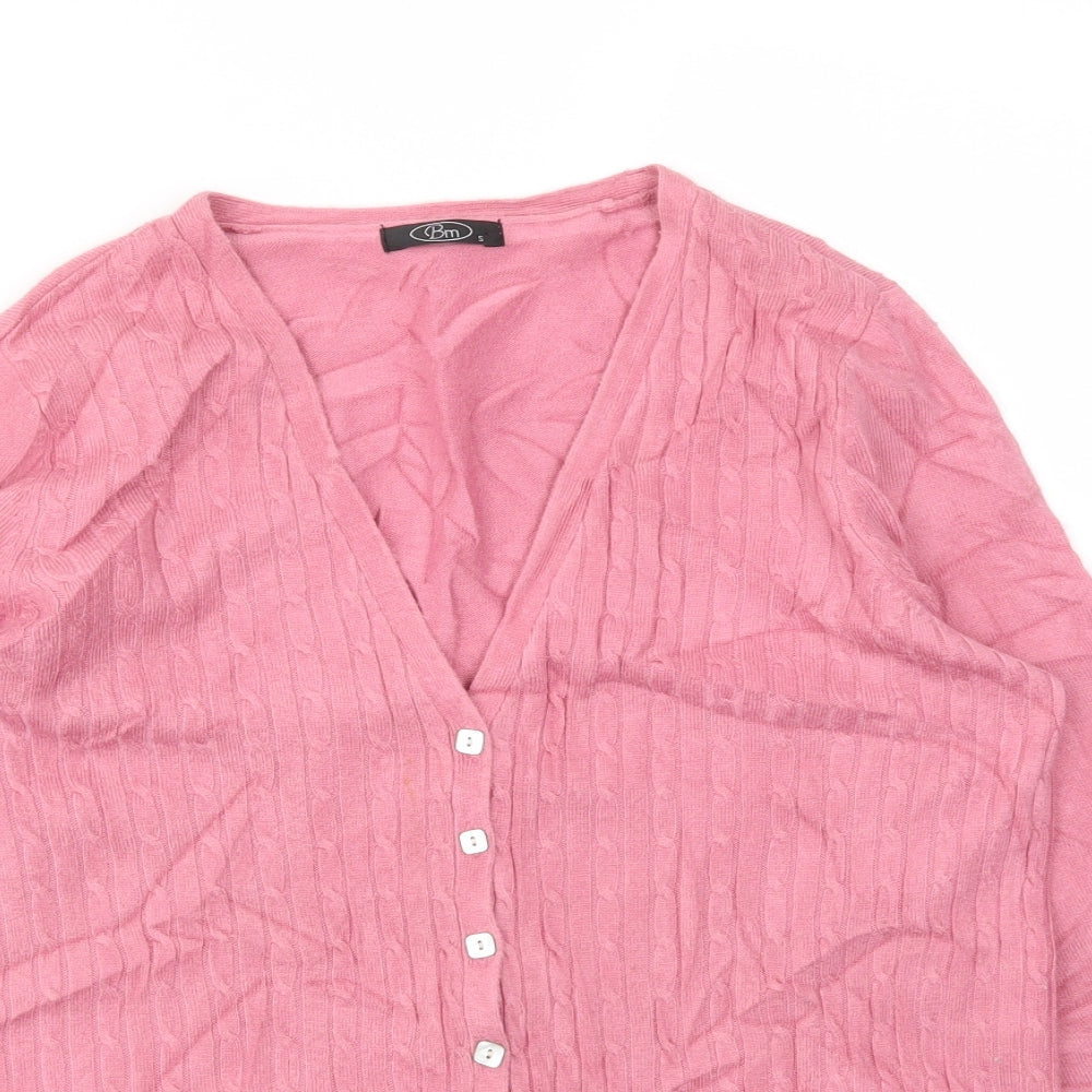BM Womens Pink   Cardigan Jumper Size S