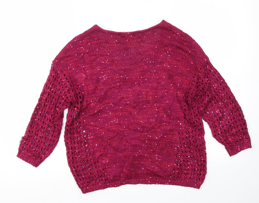 M&S Womens Purple   Basic T-Shirt Size 8