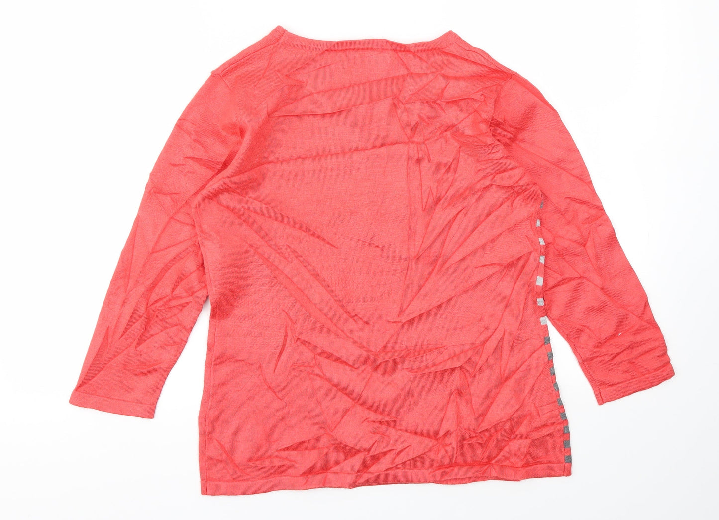 Chianti Womens Pink Striped  Basic T-Shirt Size S