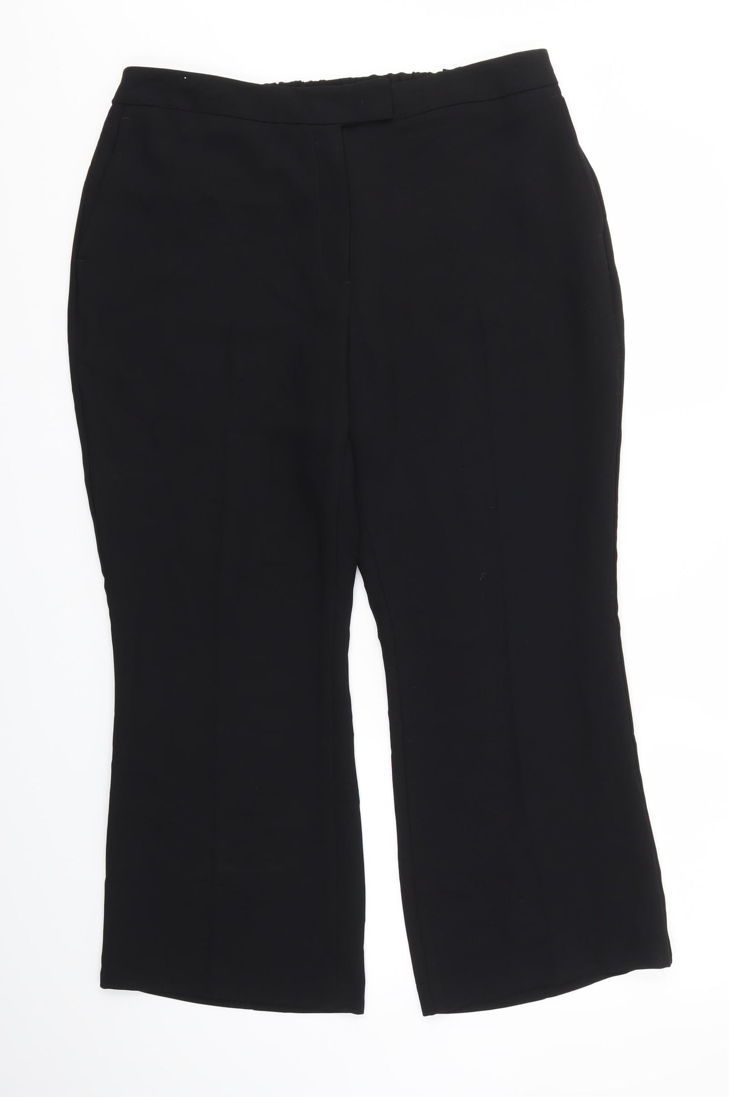 M&S Womens Black   Trousers  Size 16 L25 in - stretch waistband