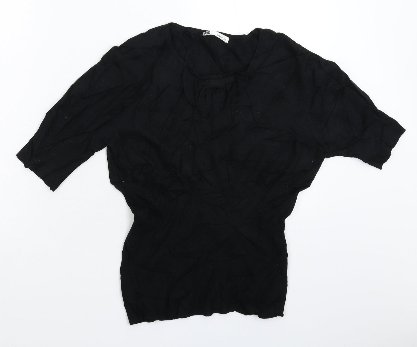 Viz a Viz Womens Black  Knit Pullover Jumper Size 12