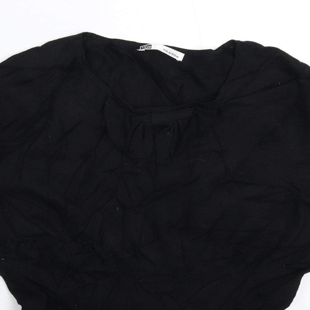 Viz a Viz Womens Black  Knit Pullover Jumper Size 12