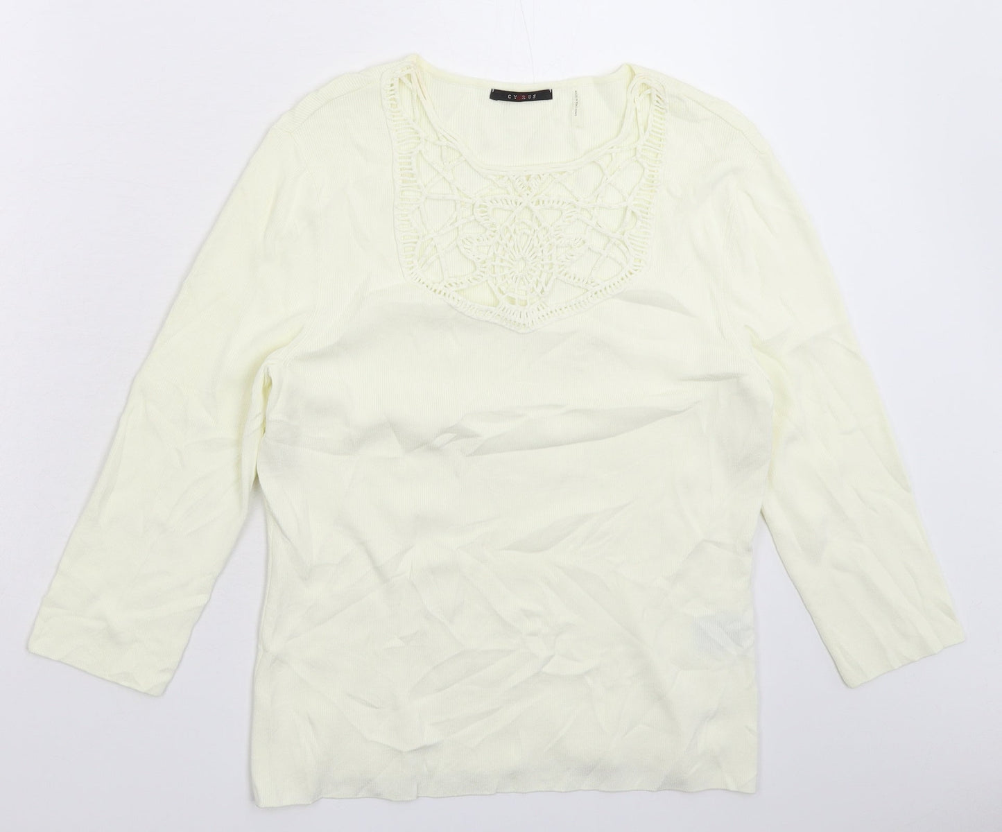 Cyrus Womens White  Knit Pullover Jumper Size L