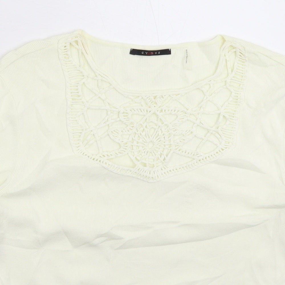 Cyrus Womens White  Knit Pullover Jumper Size L
