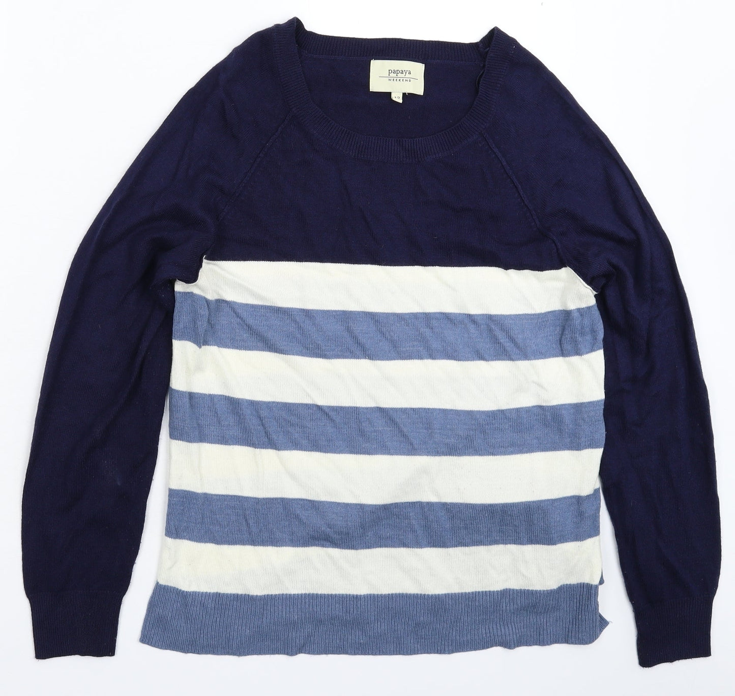 Papaya Womens Multicoloured Striped Knit Pullover Jumper Size 12