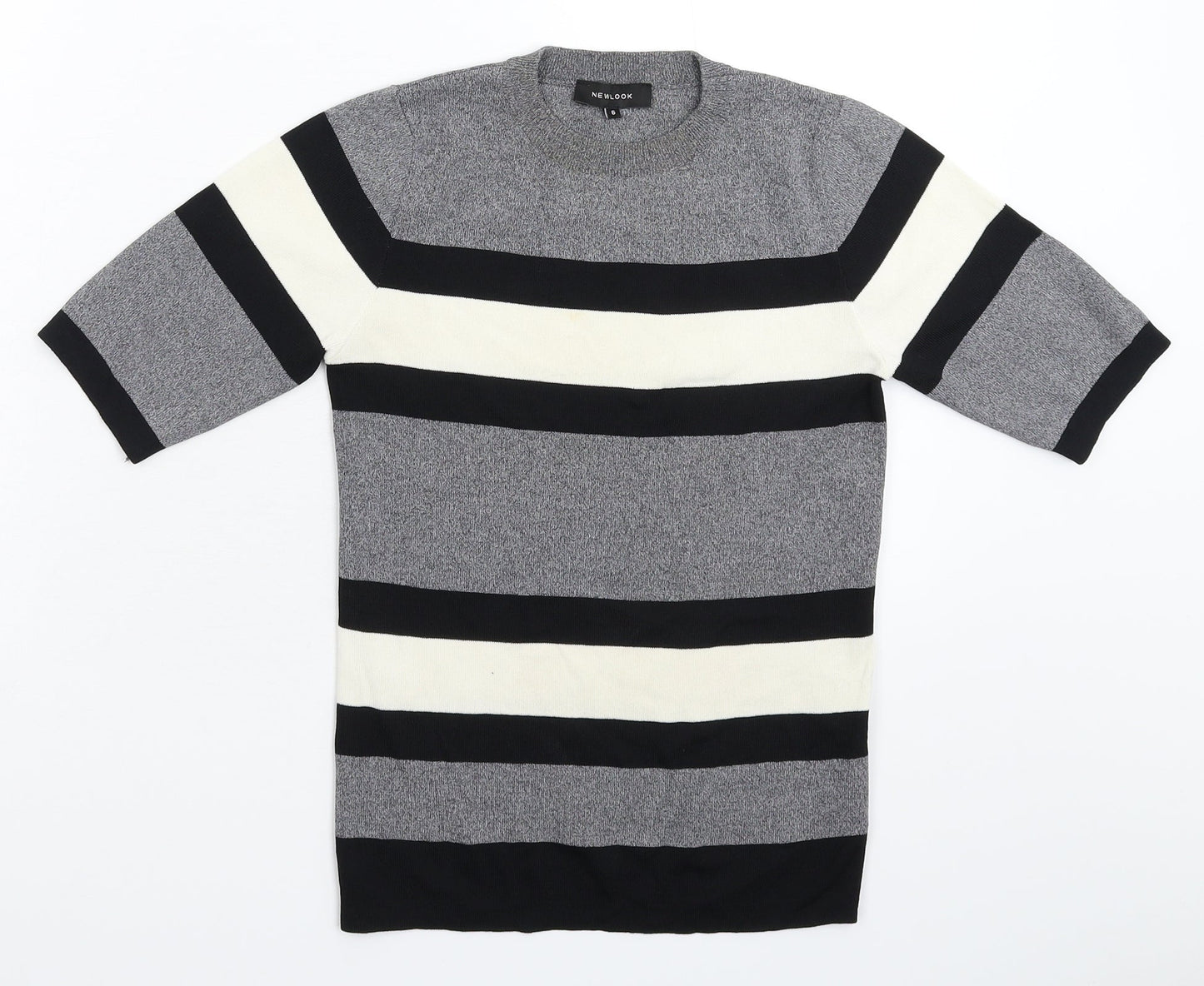 New Look Womens Multicoloured Striped Knit Pullover Jumper Size 6