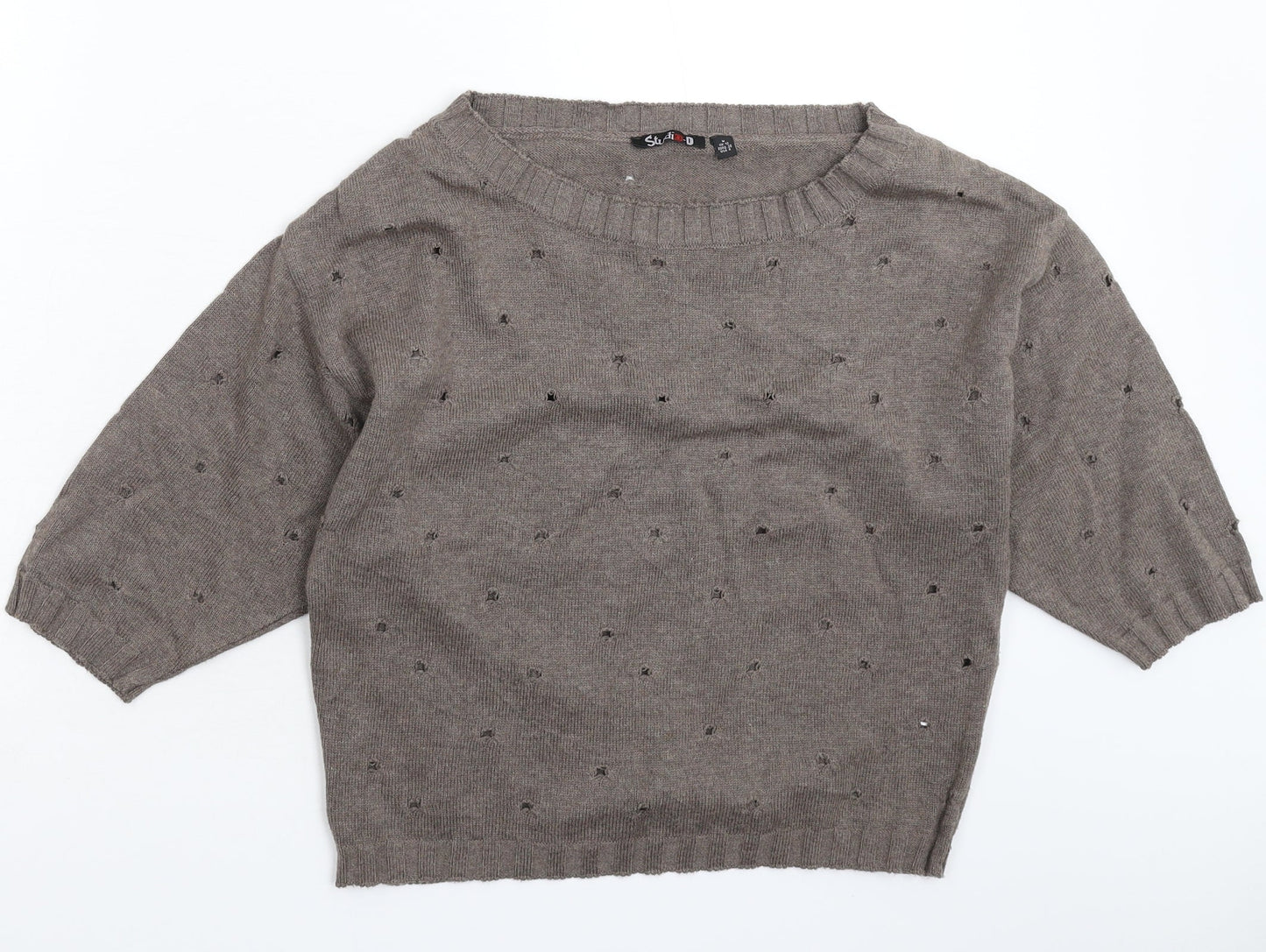 Studio Womens Grey  Knit Pullover Jumper Size 12