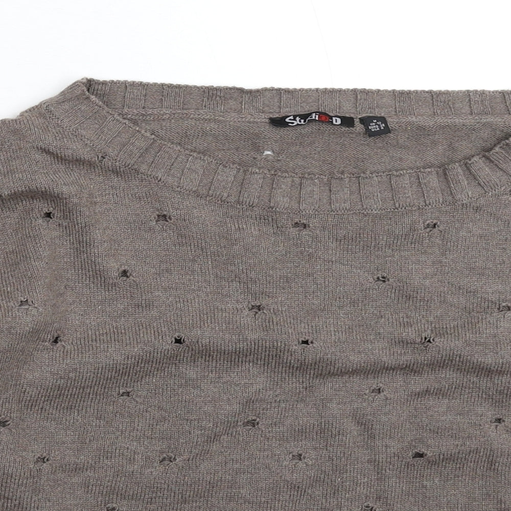 Studio Womens Grey  Knit Pullover Jumper Size 12