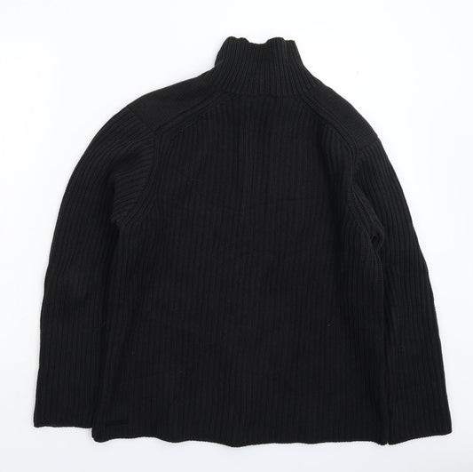 Full Circle Womens Black  Knit Jacket Coatigan Size L