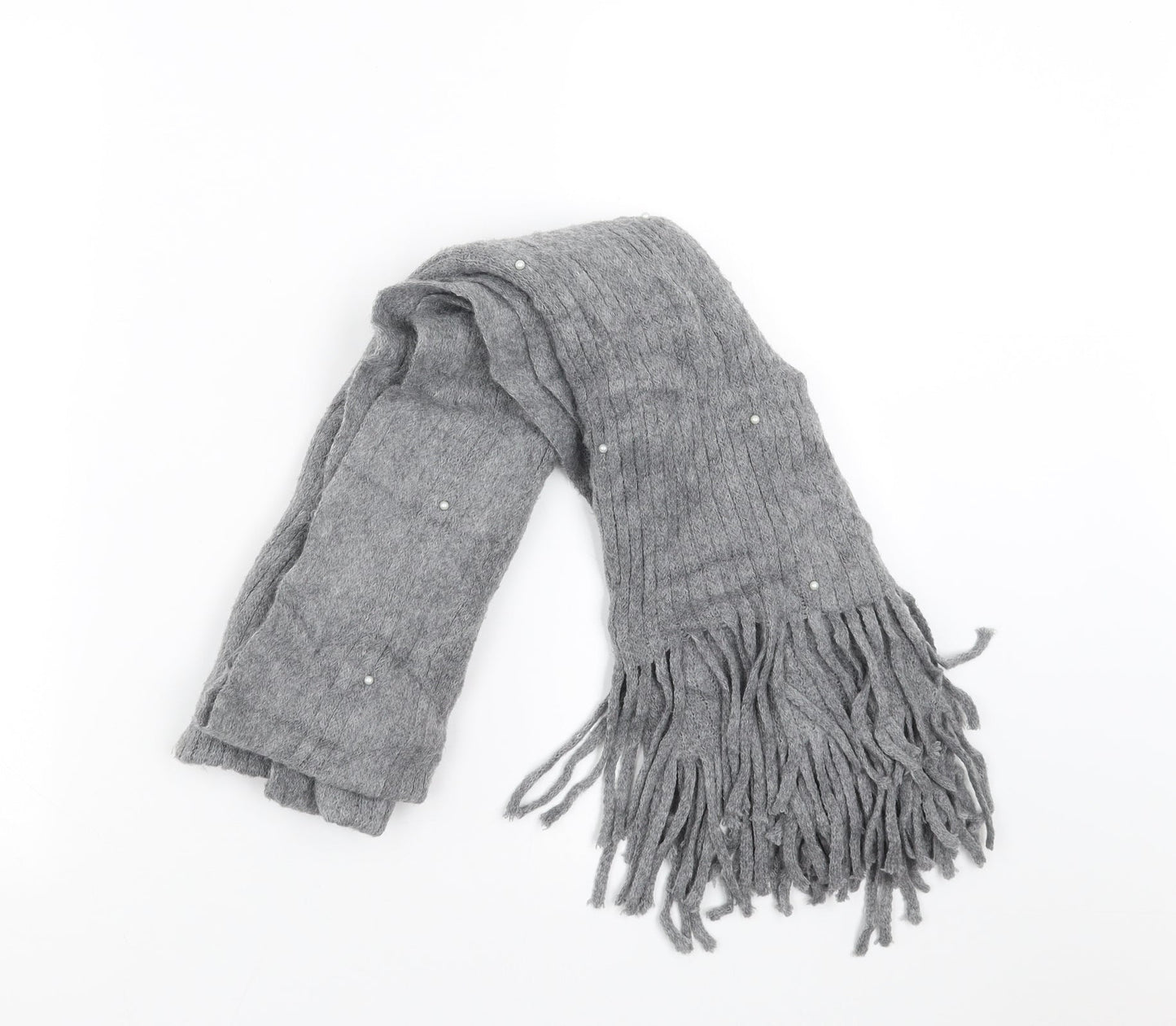 Preworn Womens Grey    Scarf   - beaded