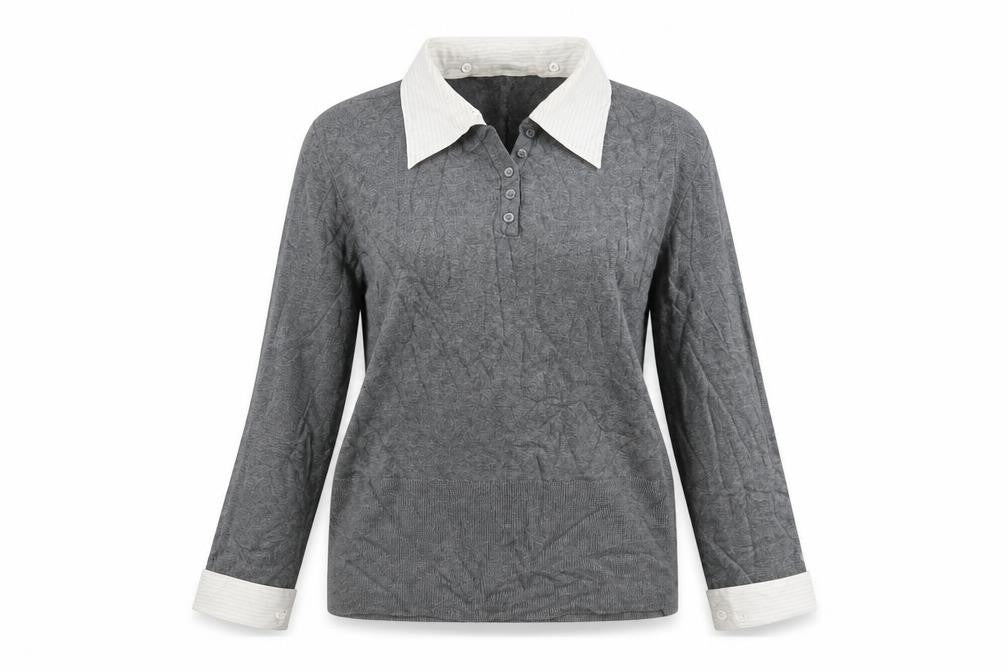 Front view of Linea women’s grey knit jumper, size S