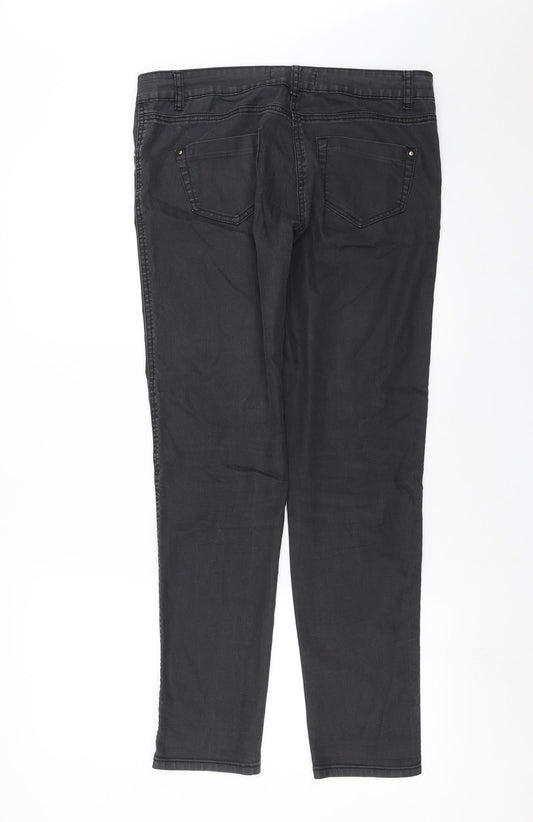 Internationale  Womens Grey  Denim Skinny Jeans Size 14 L29 in