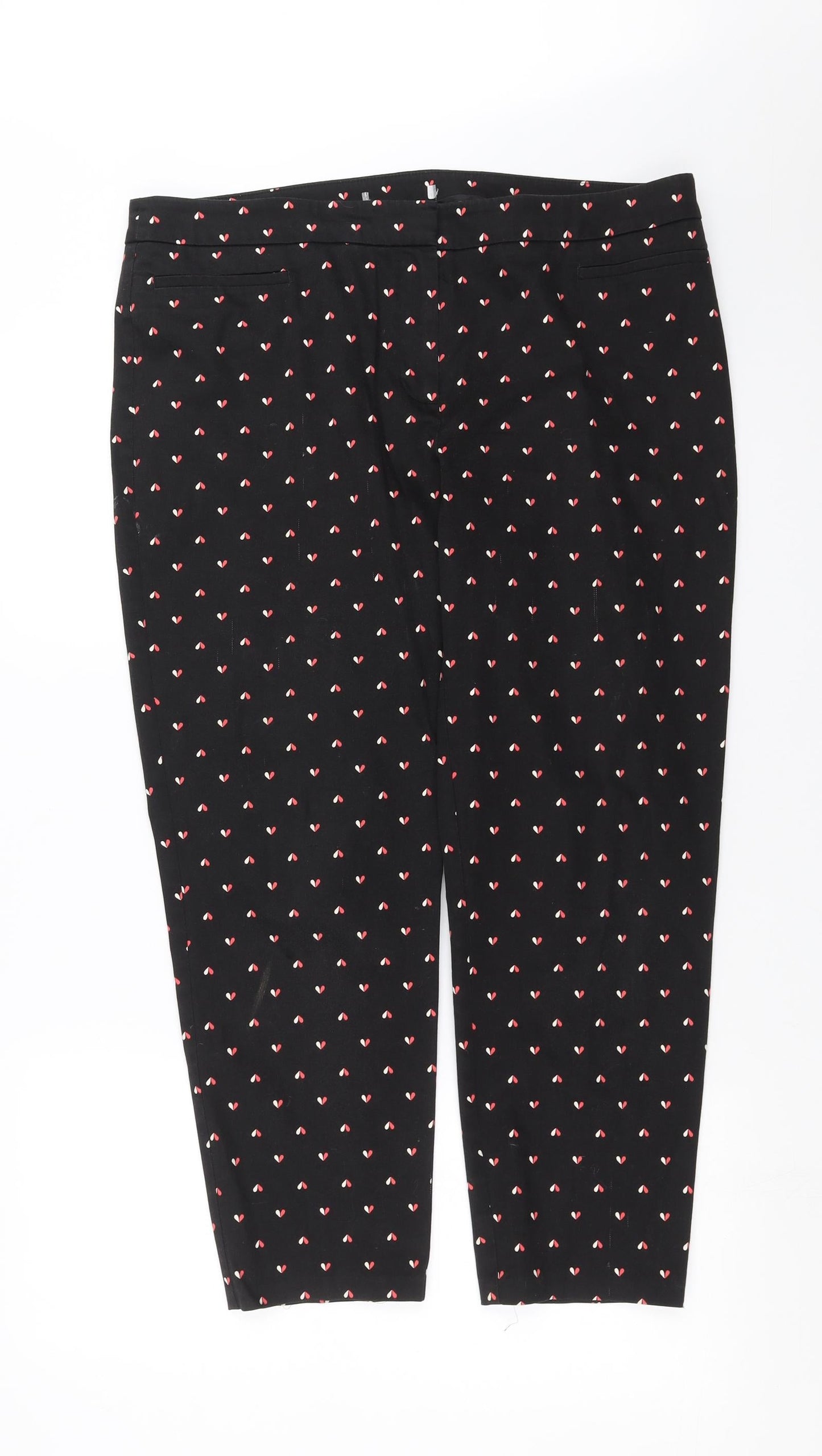 Preworn Womens Black Geometric  Trousers  Size 36 in L25 in