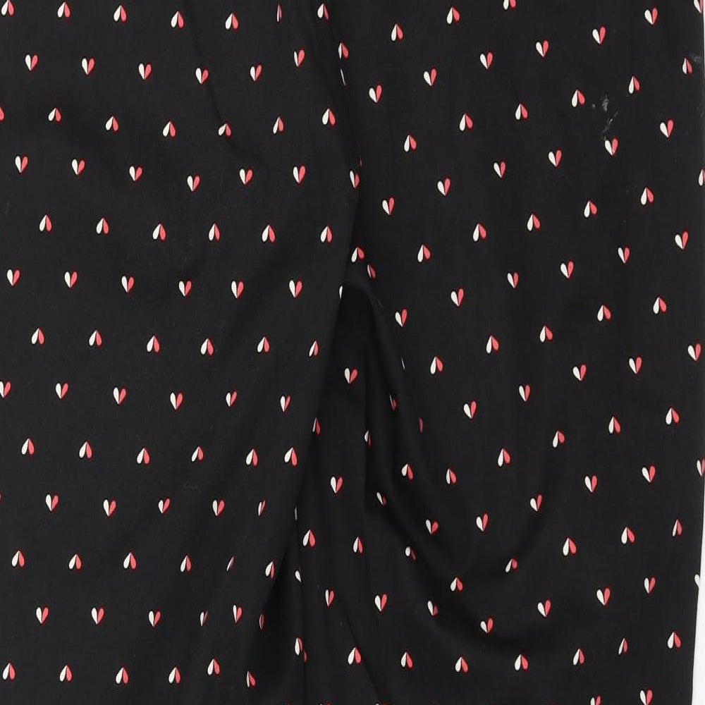 Preworn Womens Black Geometric  Trousers  Size 36 in L25 in