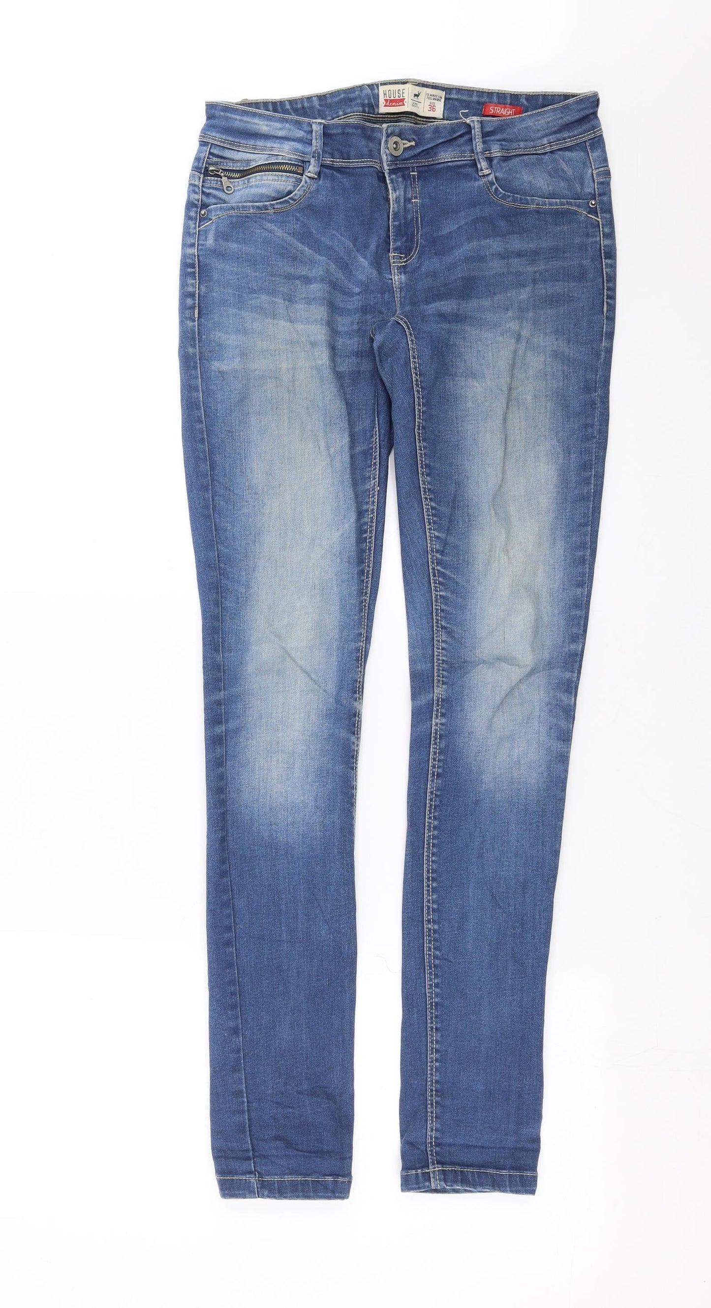 House Denim Womens Blue  Denim Straight Jeans Size 8 L31 in