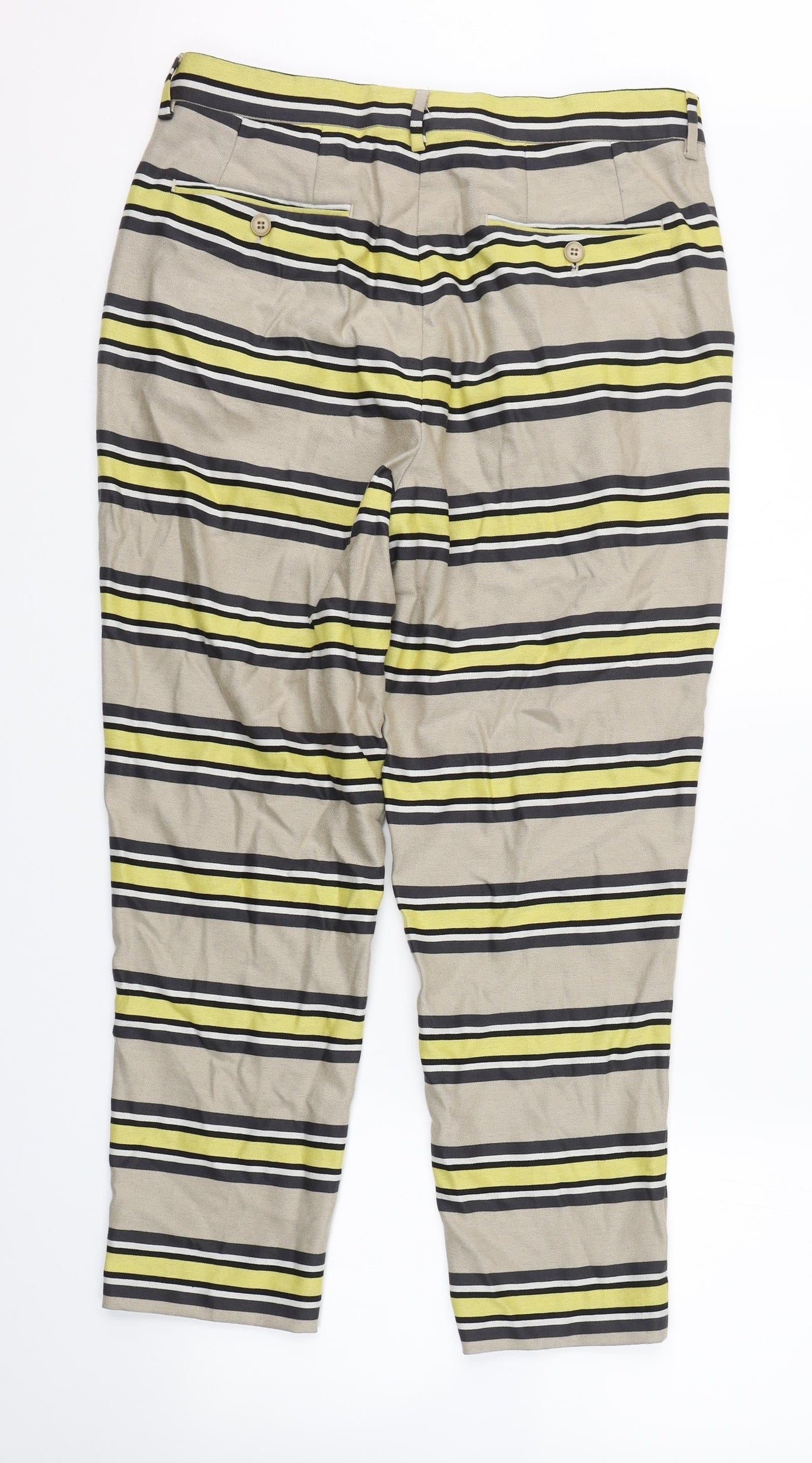 ASOS Womens Beige Striped  Trousers  Size 32 L24.5 in