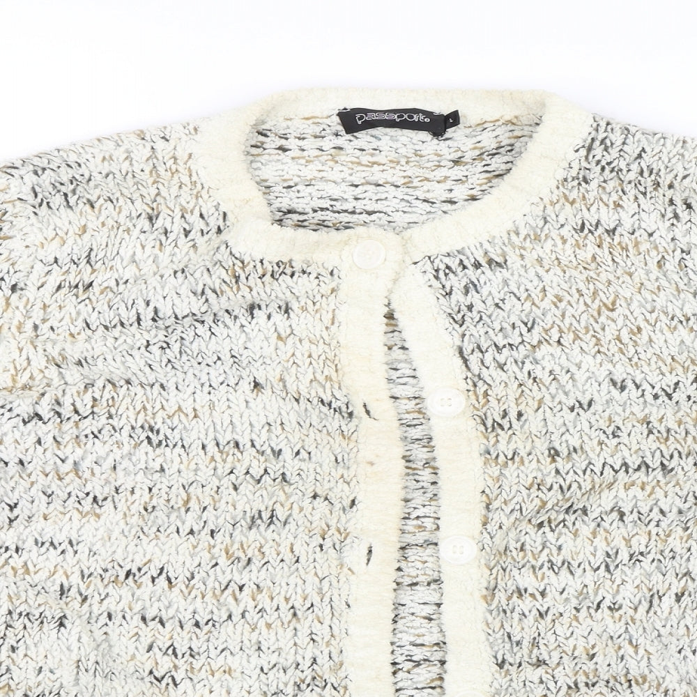 Passport Womens Beige   Cardigan Jumper Size L