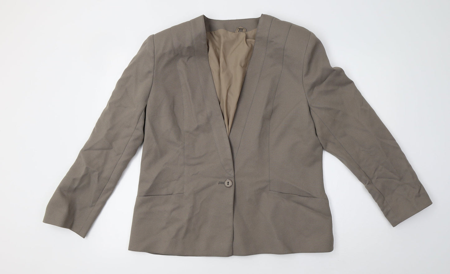 Preworn Womens Grey    Blazer Size 18