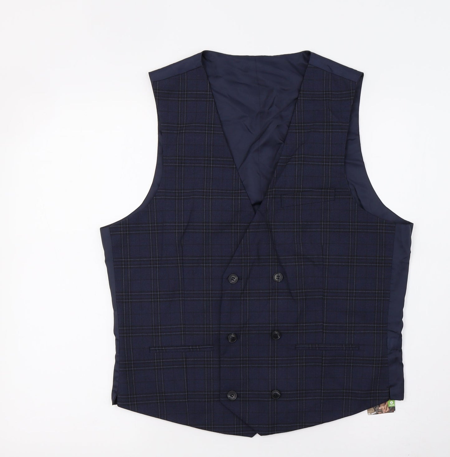 Marks and Spencer Mens Blue Check  Jacket Suit Trousers Size M