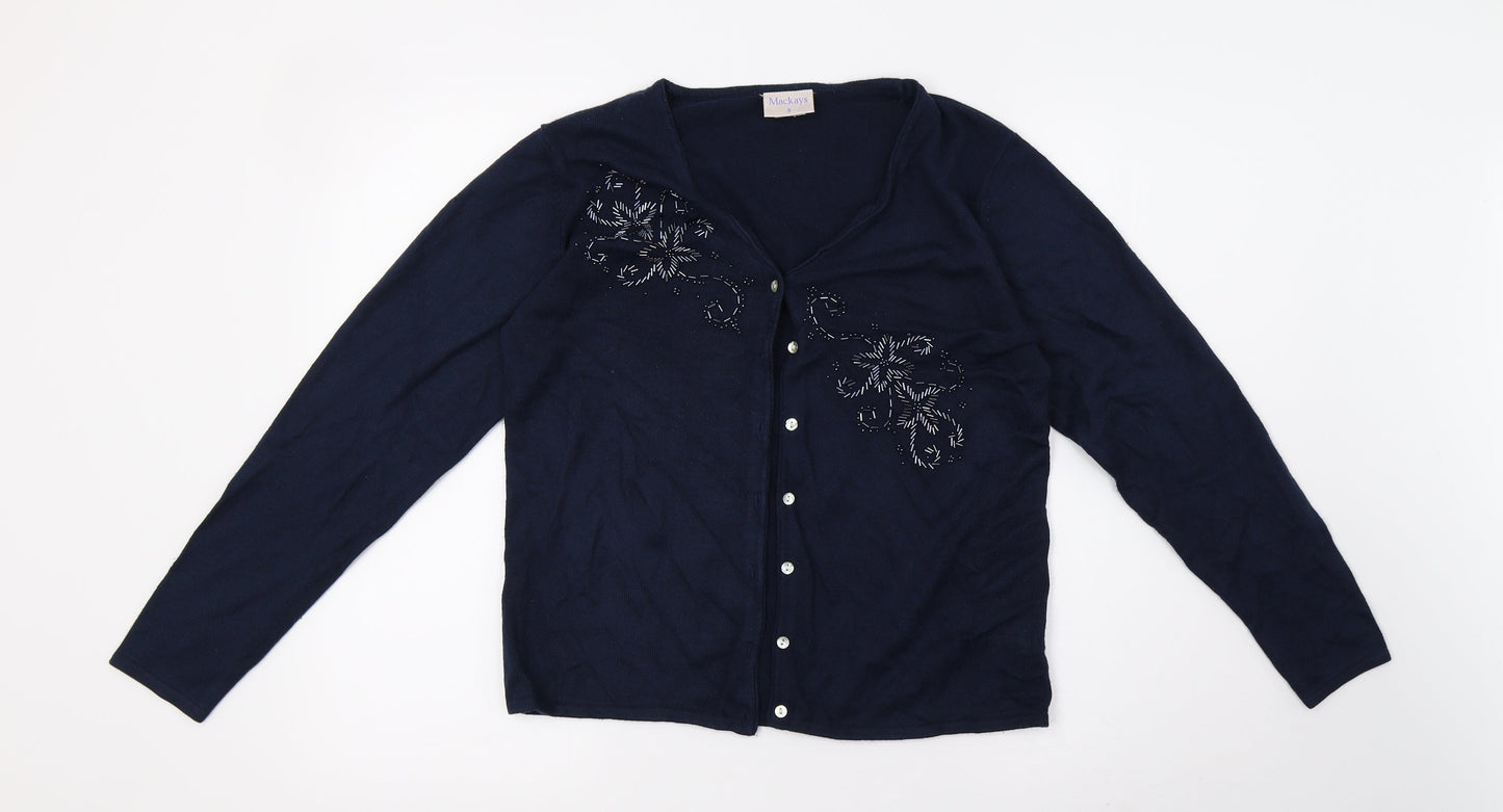 mackays Womens Blue  Knit Cardigan Jumper Size S
