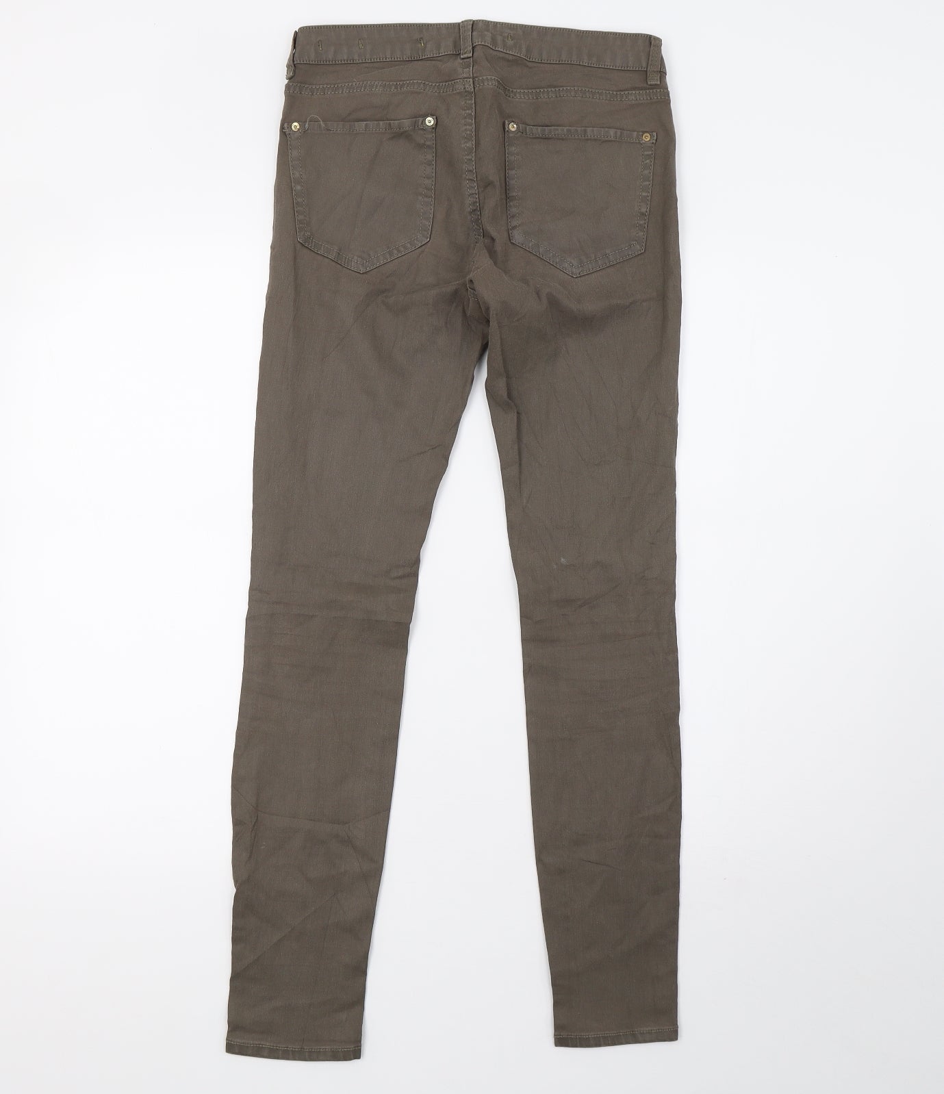 Preworn Womens Green  Denim Mom Jeans Size 10 L30 in