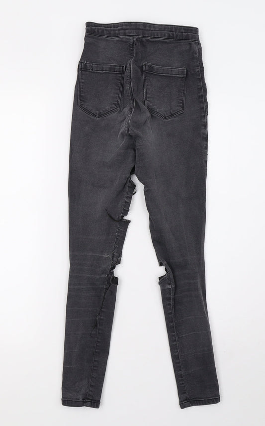 Topshop Womens Grey  Denim Mom Jeans Size 6 L28 in