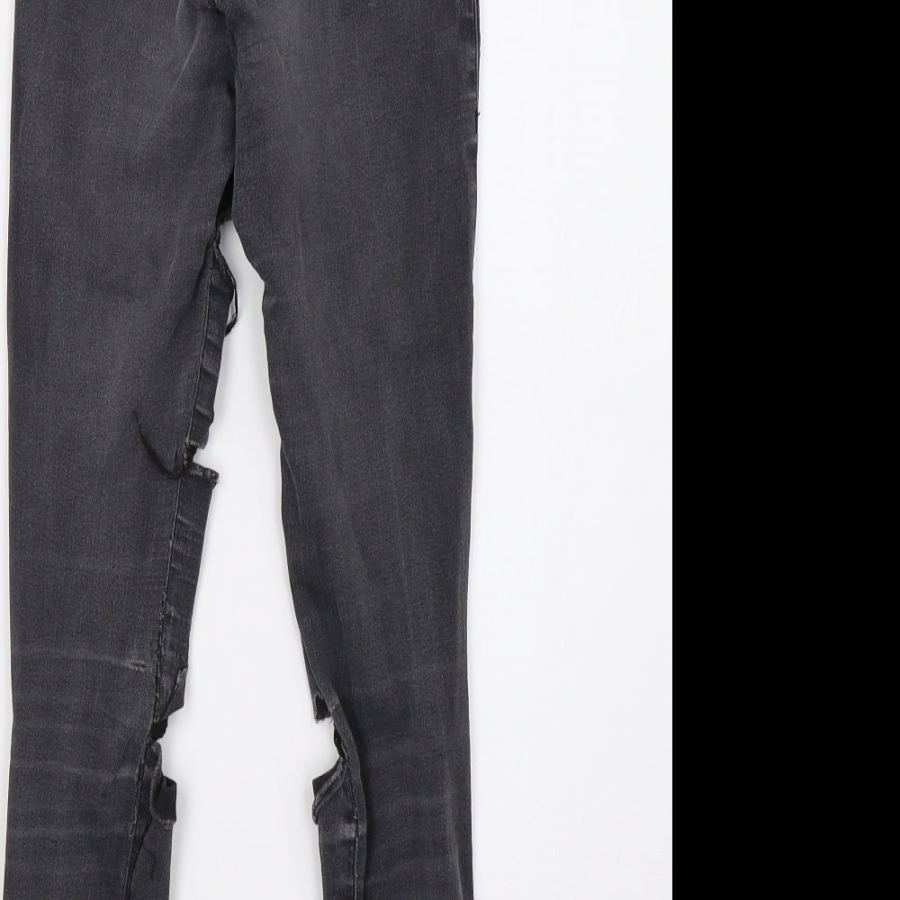 Topshop Womens Grey  Denim Mom Jeans Size 6 L28 in