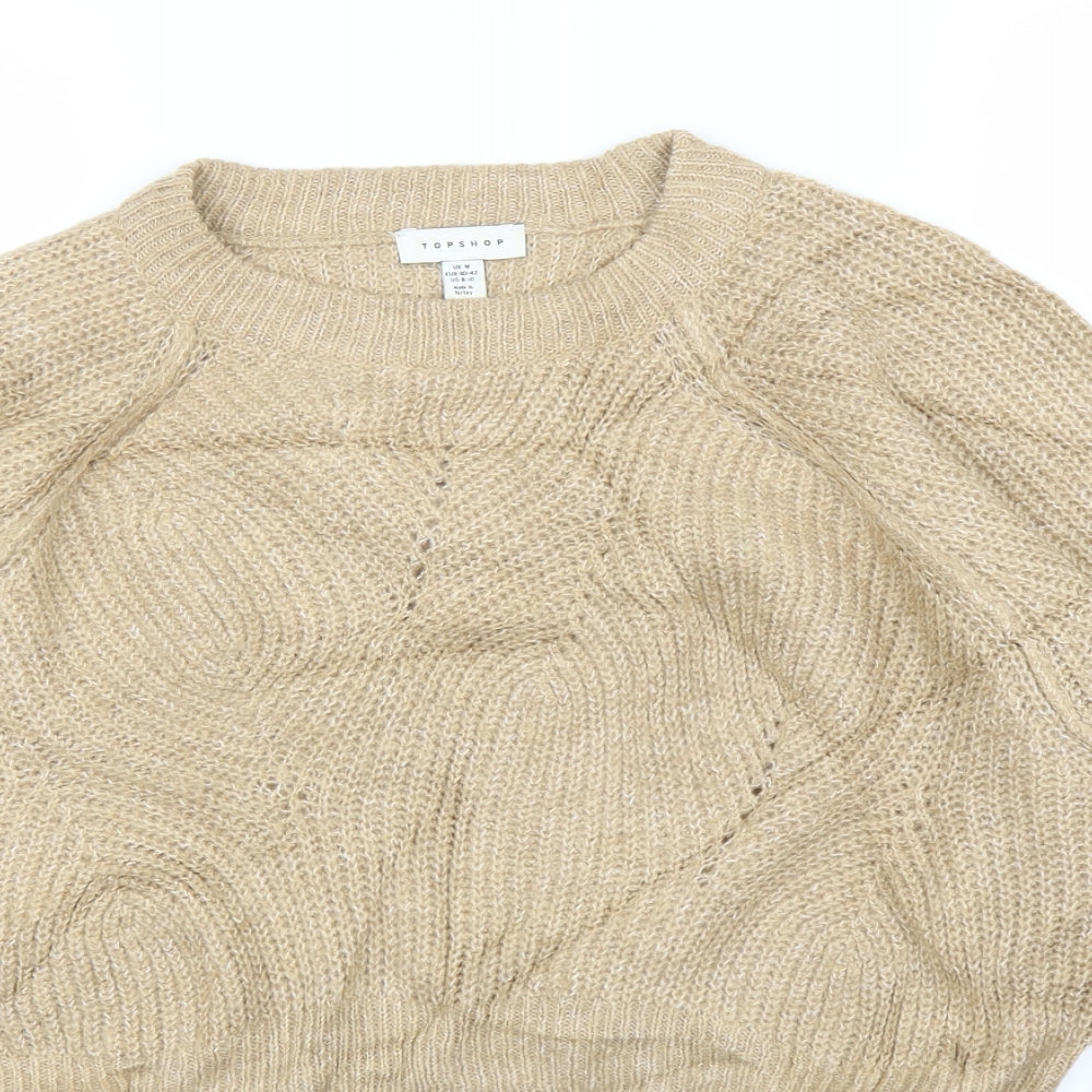 Topshop Womens Beige   Pullover Jumper Size M