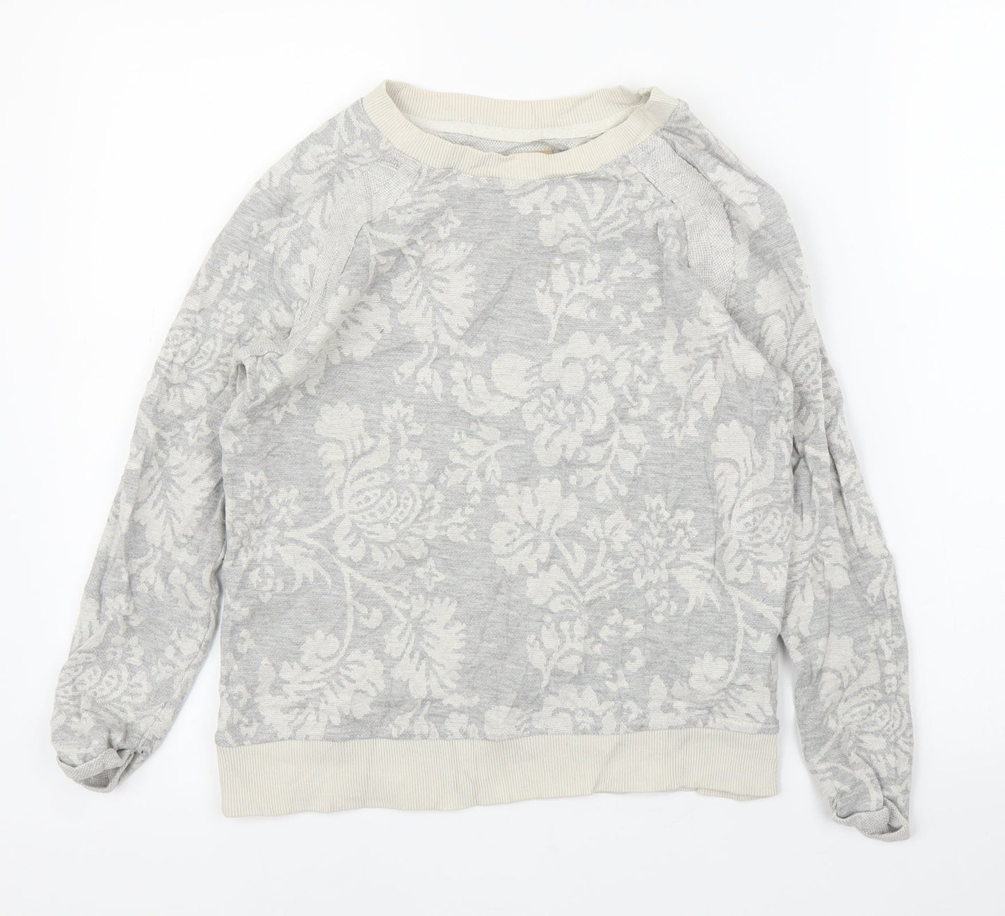Zara Womens Grey Floral  Pullover Jumper Size S