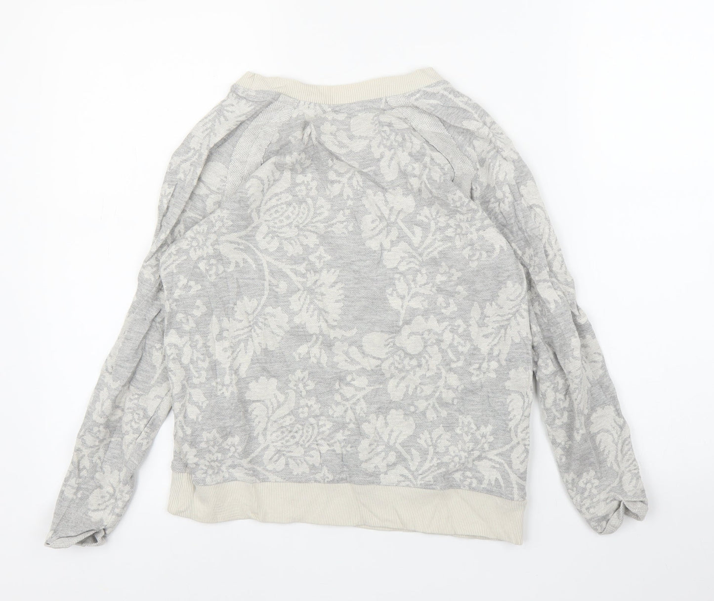 Zara Womens Grey Floral  Pullover Jumper Size S