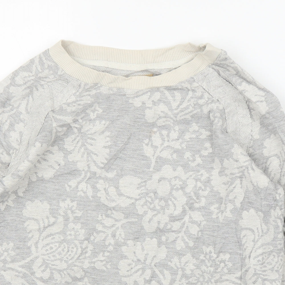 Zara Womens Grey Floral  Pullover Jumper Size S