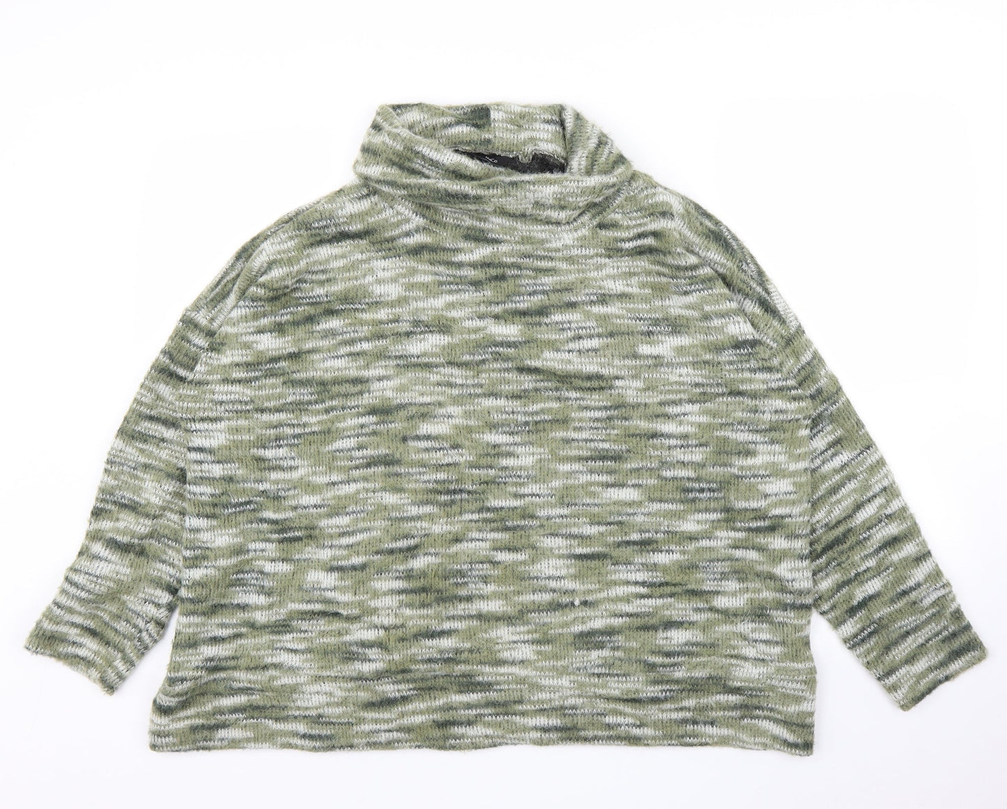 M&Co Womens Green Striped  Pullover Jumper Size 18