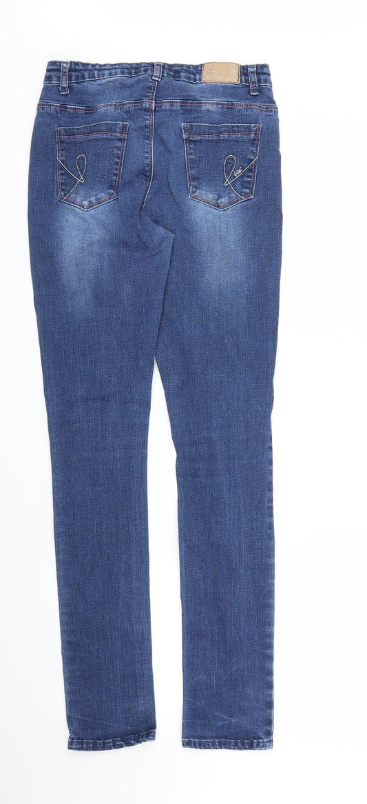 Preworn Girls Blue  Denim Skinny Jeans Size 14 Years