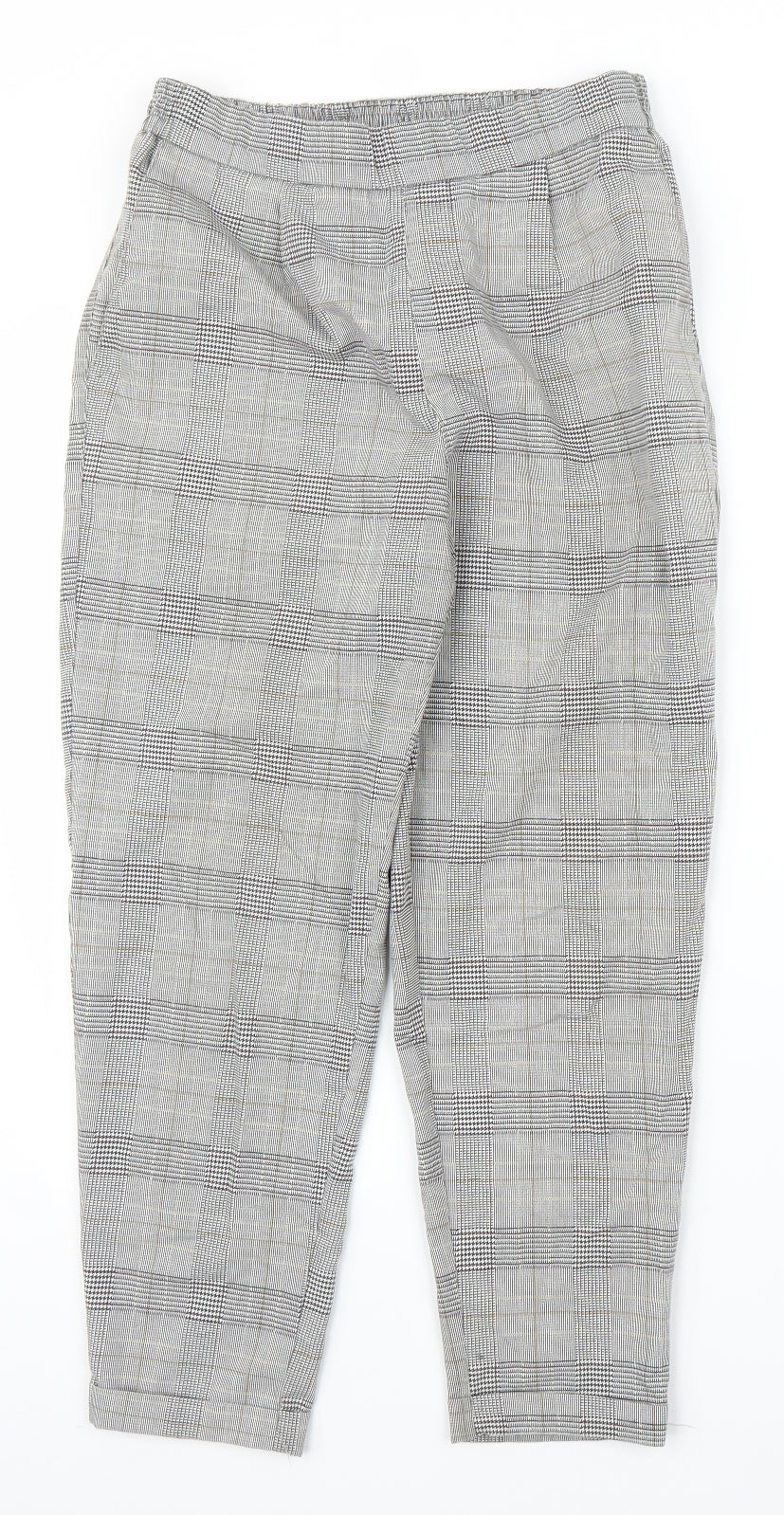 Pull&Bear Womens Grey Houndstooth  Capri Trousers Size S L24 in