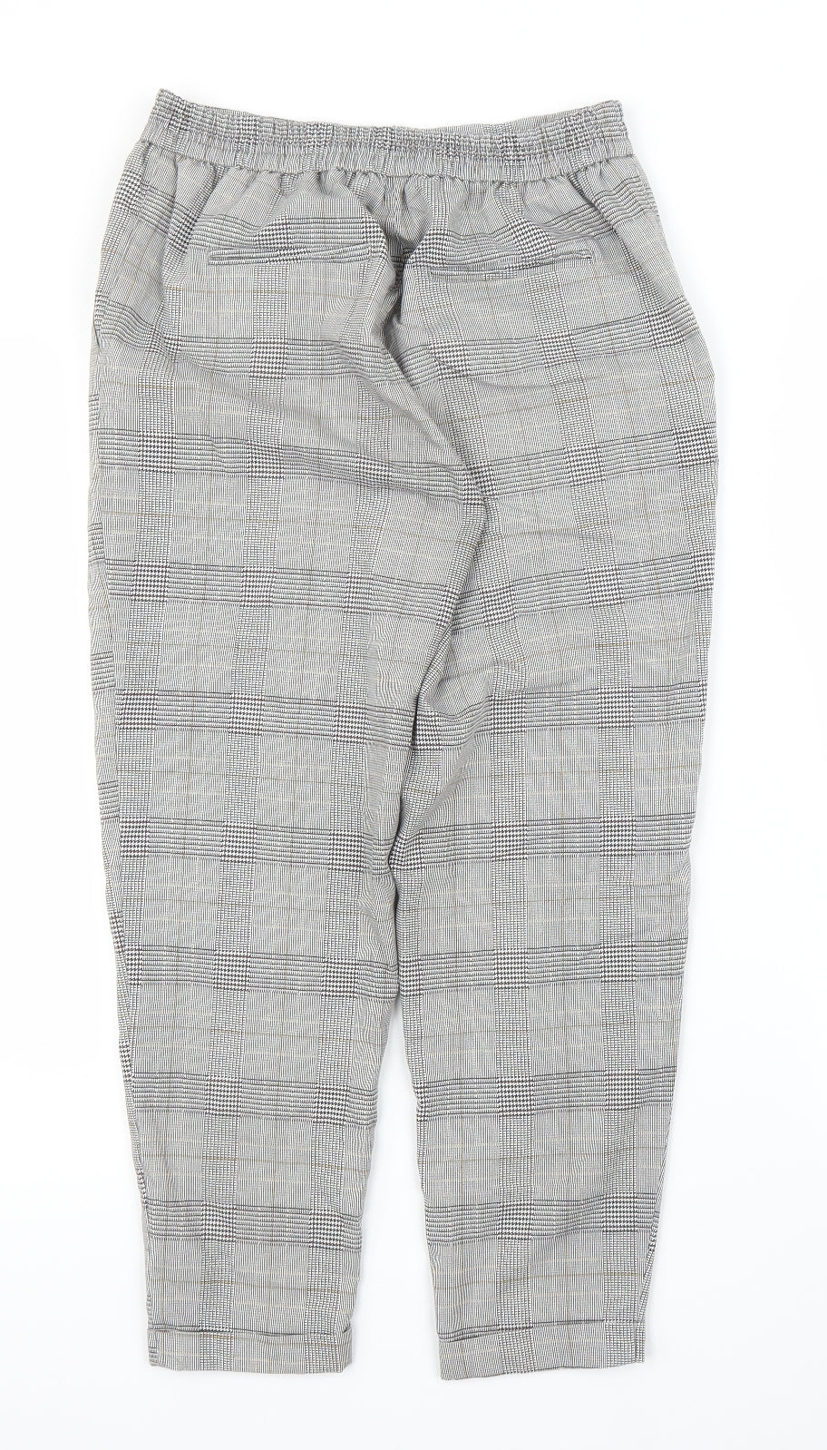 Pull&Bear Womens Grey Houndstooth  Capri Trousers Size S L24 in