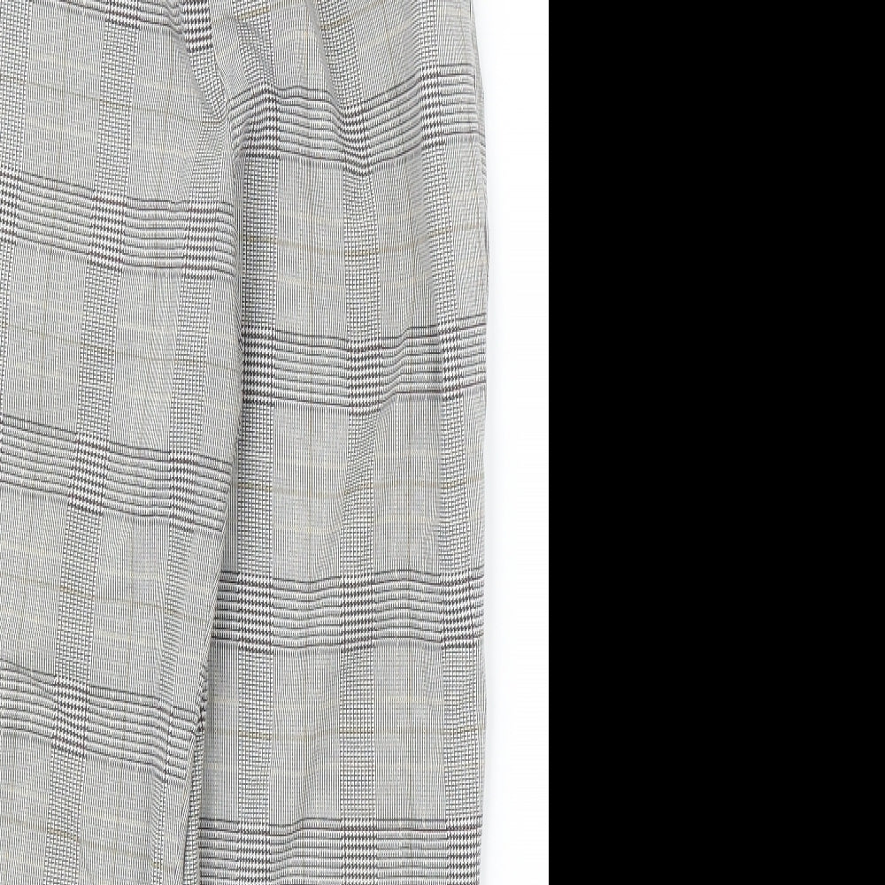 Pull&Bear Womens Grey Houndstooth  Capri Trousers Size S L24 in