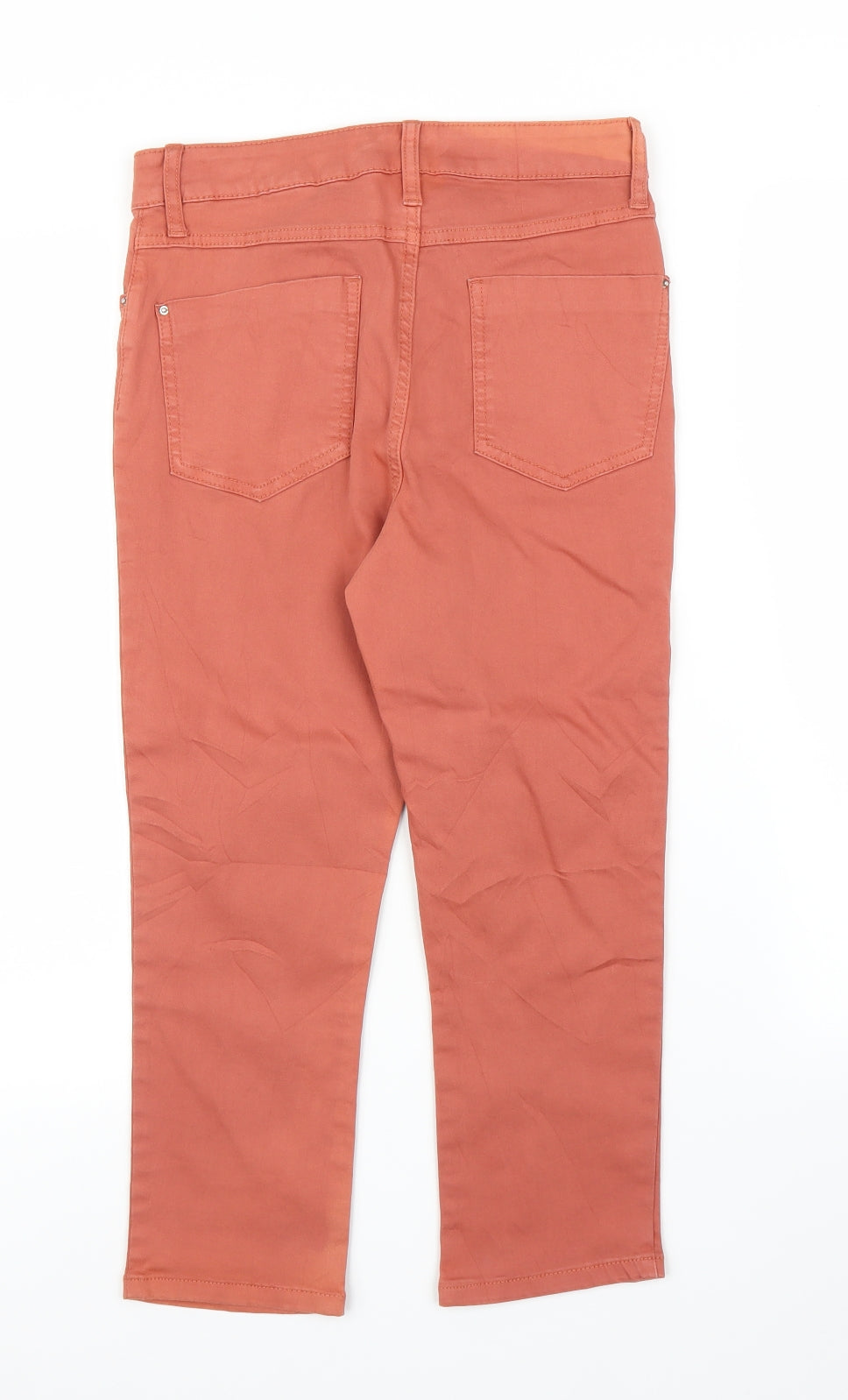 Preworn Womens Orange  Denim Cropped Jeans Size 8 L20 in