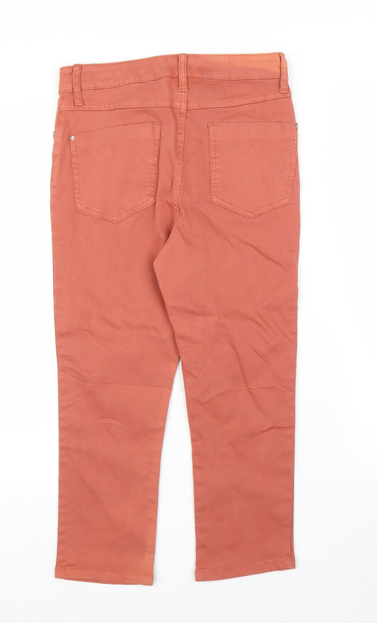 Preworn Womens Orange  Denim Cropped Jeans Size 8 L20 in