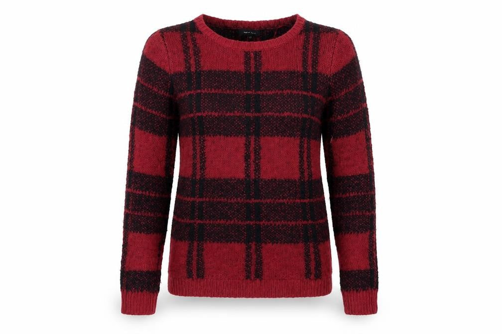 New Look  Womens Red Check  Pullover Jumper Size 8