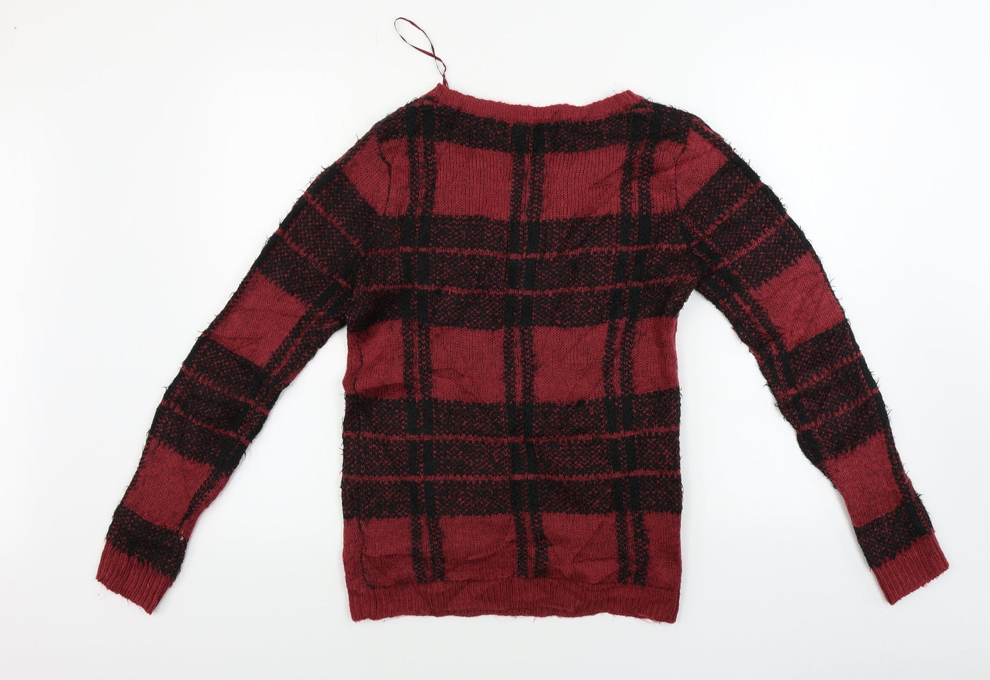 New Look  Womens Red Check  Pullover Jumper Size 8