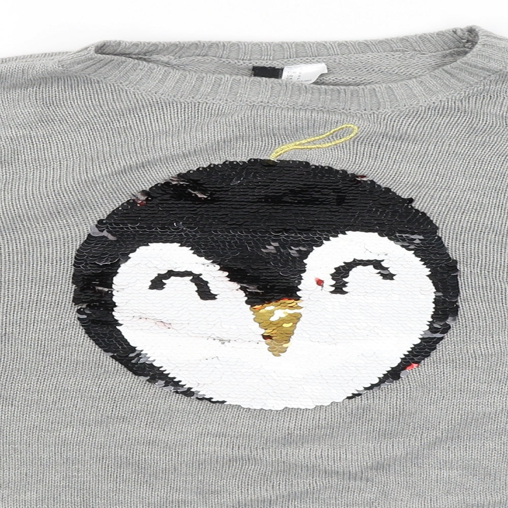 Divided Womens Grey   Pullover Jumper Size S  - Penguin Baubaul